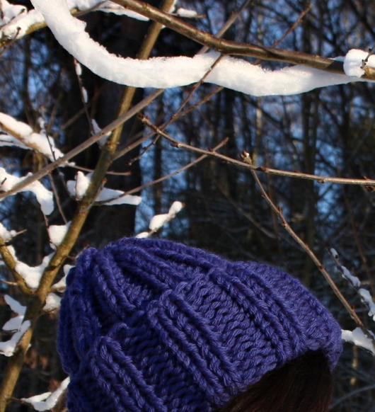 Chabrowa czapka chunky beanie z wełną