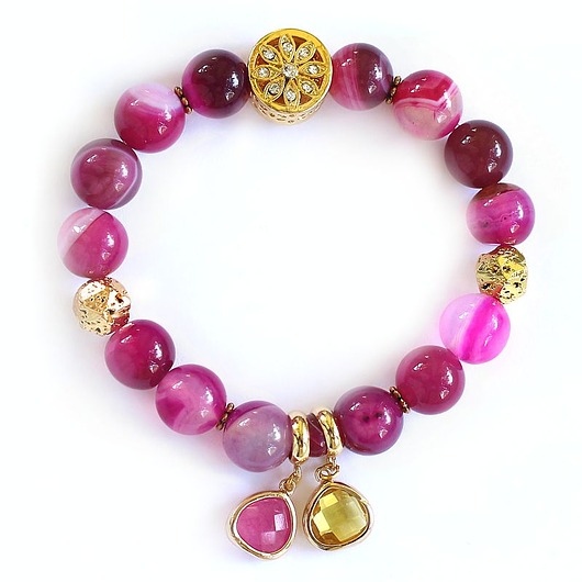 Wiara w siebie - Agat różowy, lawa wulkaniczna