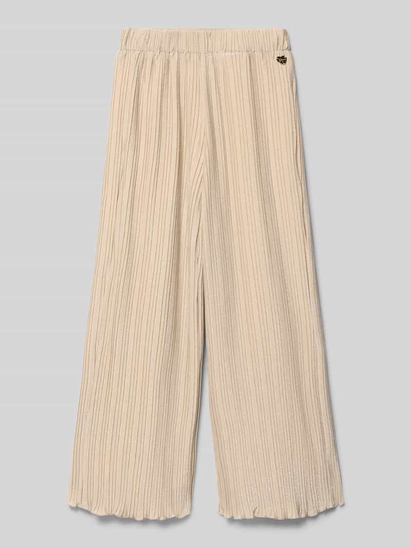 Spodnie z szeroką nogawką i elastycznym pasem