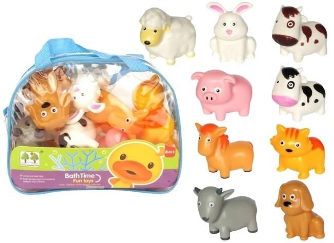 Zwierzęta gumowe w plecaku do kąpieli - zabawka