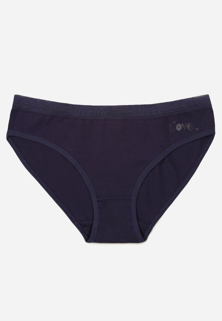 Granatowe Majtki Figi z Bawełny z Napisem Love Adririn