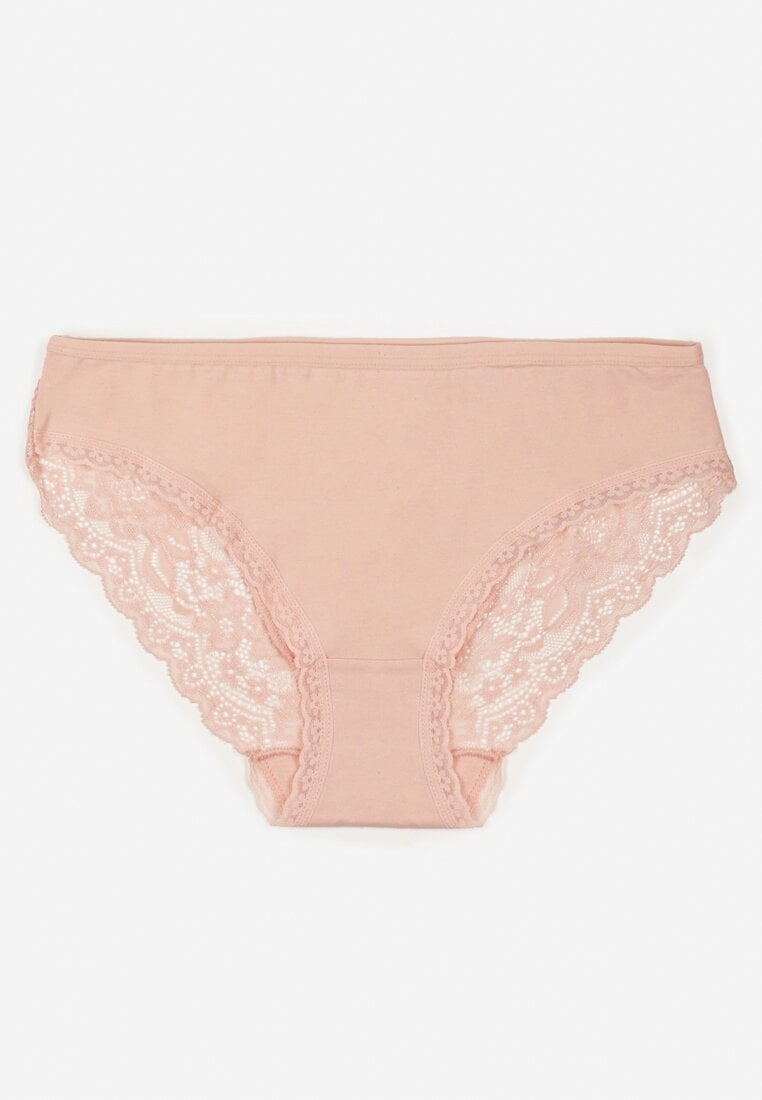 Różowe Majtki Figi z Koronkowymi Wstawkami Amiora