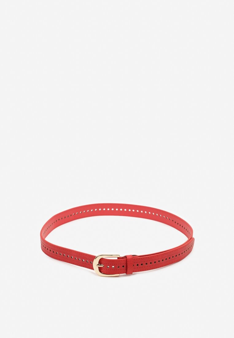 Czerwony Pasek Ozdobiony Zaokrągloną Klamrą Nairivian