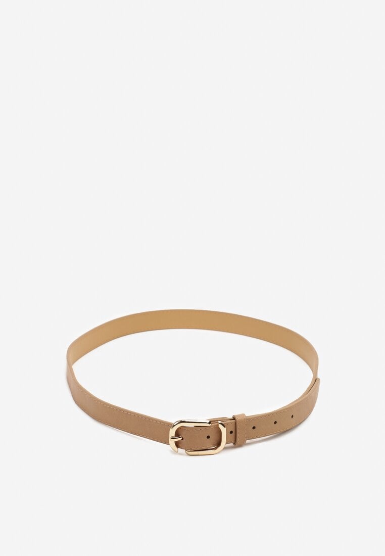 Beżowy Pasek Ozdobiony Metalową Klamrą Pulinia