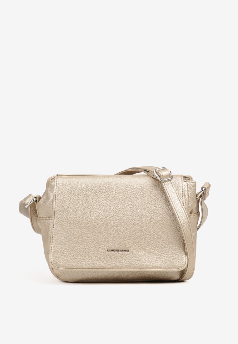 Złota Torebka Ozdobiona Metaliczną Aplikacją Sonarianis