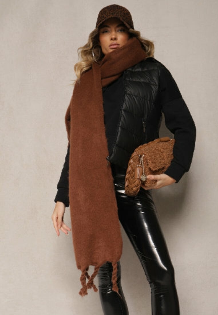 Brązowy Szalik z Frędzlami Nomiyana