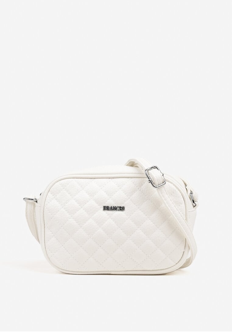 Biała Pikowana Torebka Listonoszka Ozdobiona Napisem Silanire