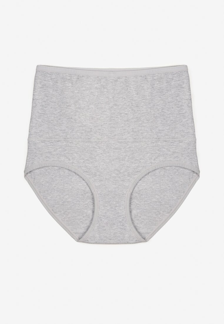Szare Modelujące Majtki z Bawełny High Waist Nilionea