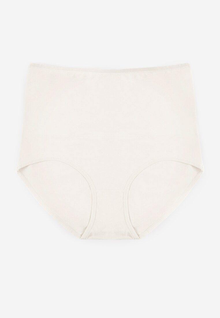 Białe Modelujące Majtki z Bawełny High Waist Nilionea