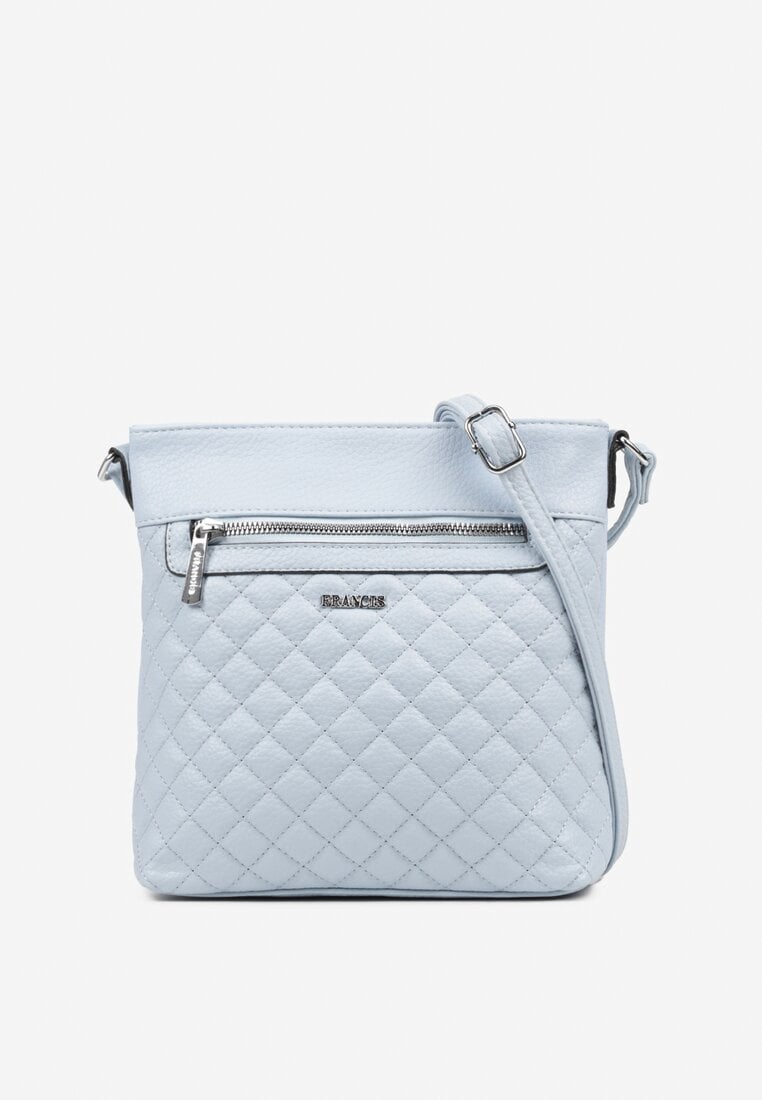 Niebieska Torebka Typu Listonoszka Zdobiona Pikowanymi Przeszyciami Silivena