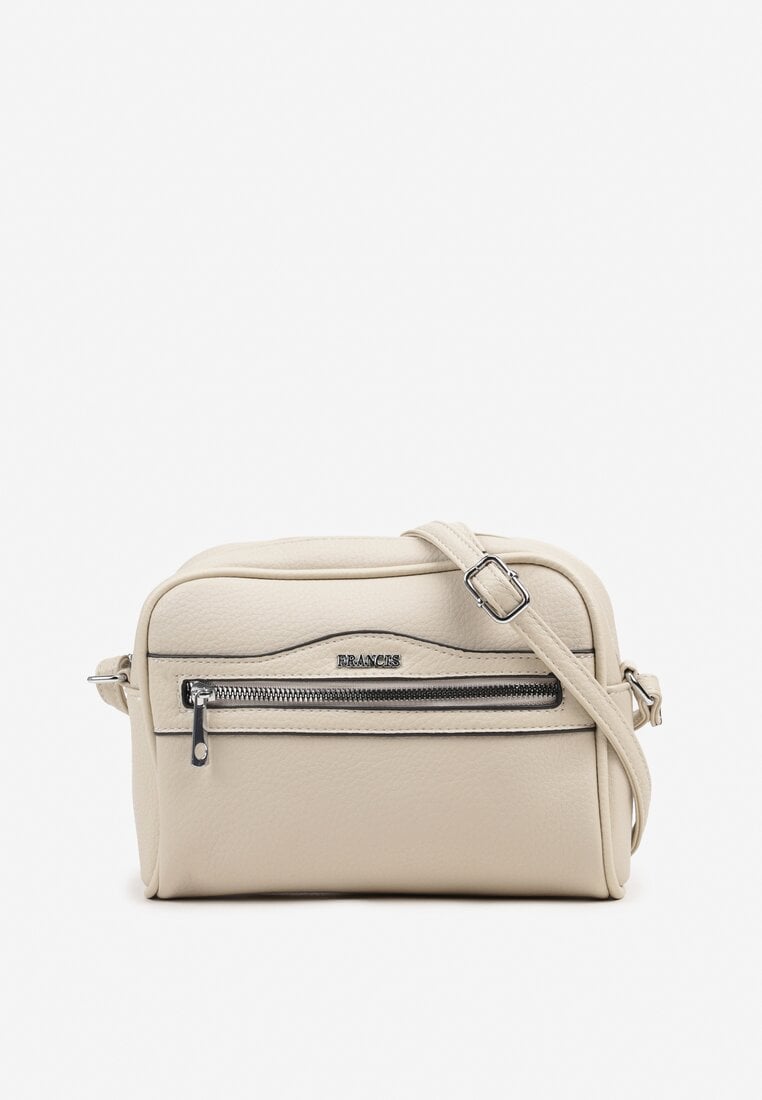 Jasnobeżowa Torebka Listonoszka z Metalicznym Napisem Nilofae