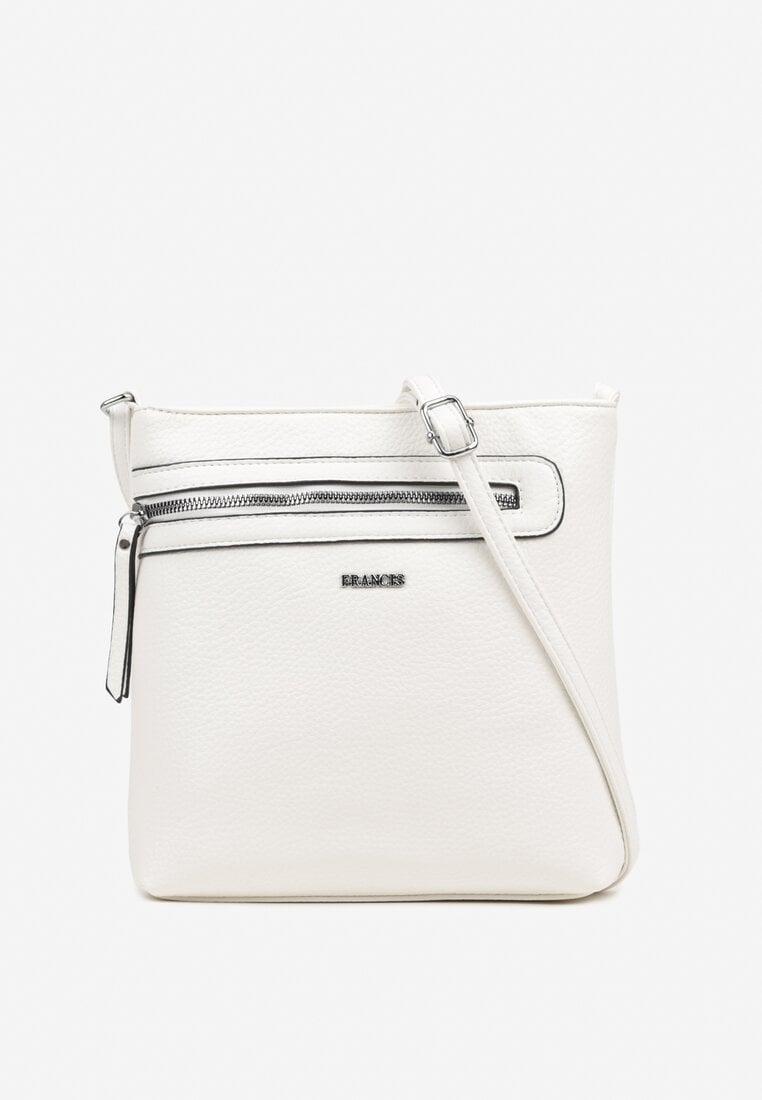 Biała Kwadratowa Torebka Listonoszka z Suwakiem Dolatia