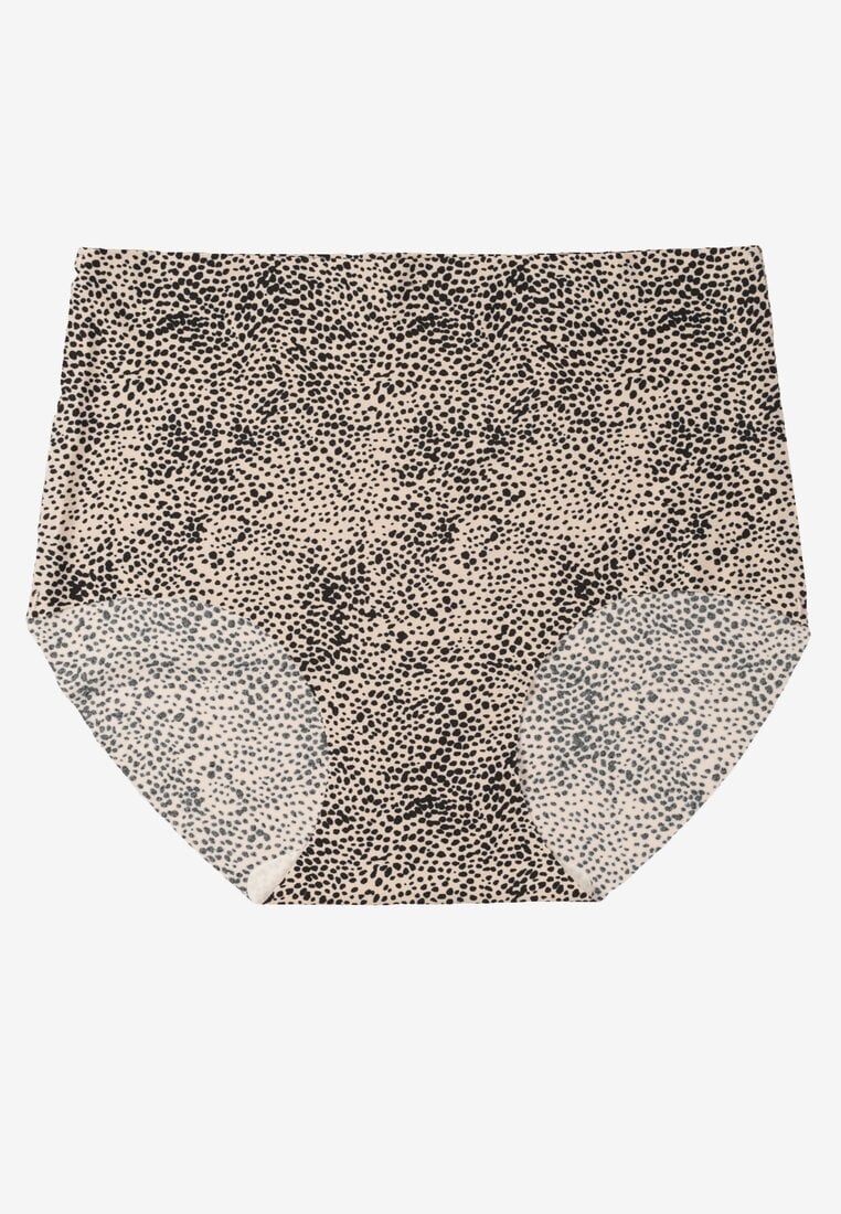 Czarno-Beżowe Bezszwowe Majtki Figi High Waist Dolevia