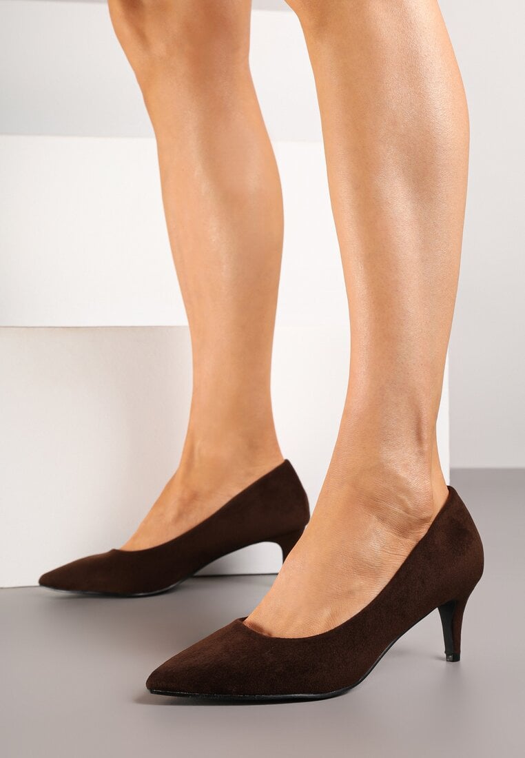 Brązowe Czółenka Vices na Szpilce w Klasycznym Stylu Savora