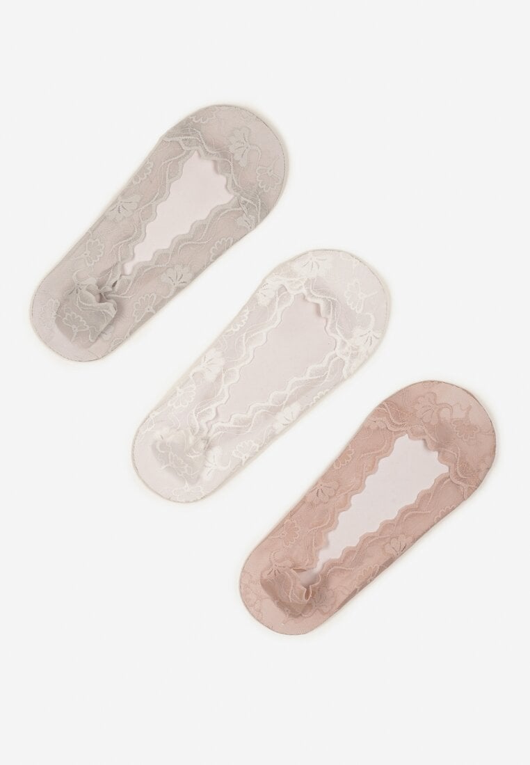 Wielokolorowe Koronkowe Skarpety Typu Balerinki 3-Pack Tilisea