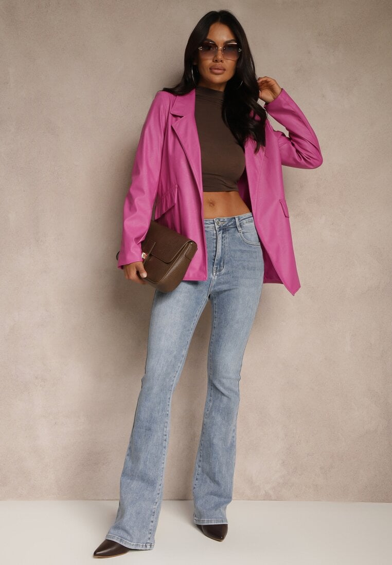 Niebieskie Klasyczne Jeansy Flare Regular Waist Neliovia