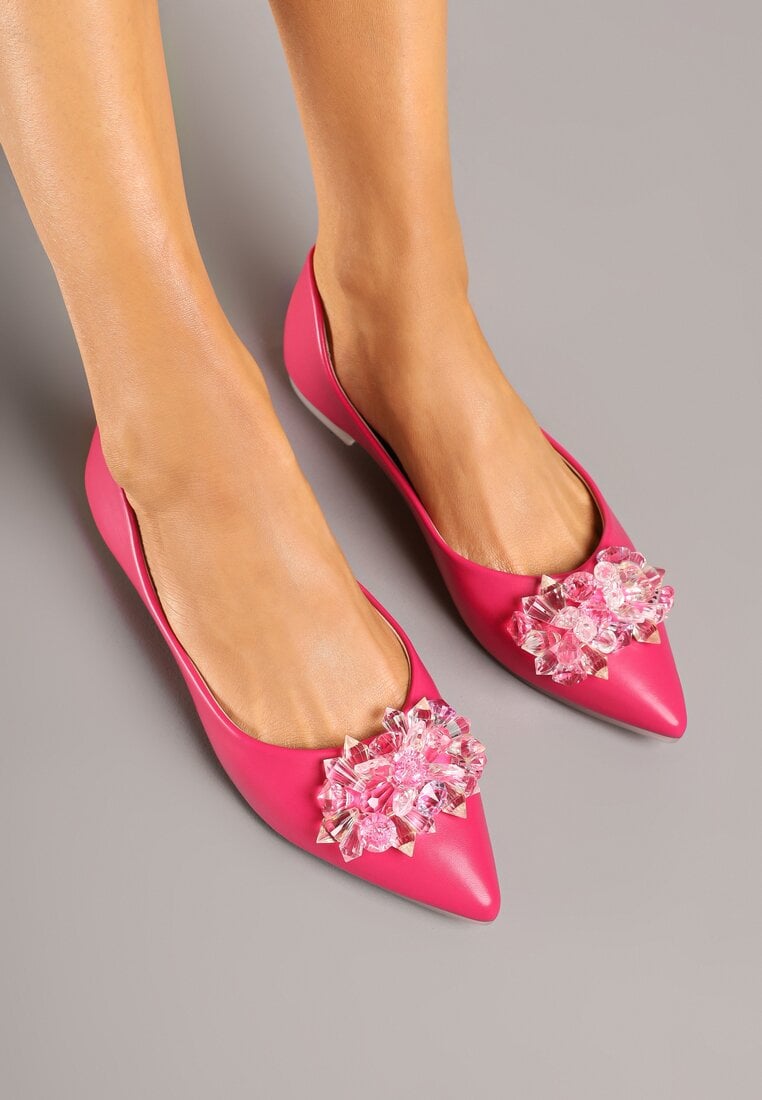 Czerwone Balerinki z Ozdobnymi Kryształkami Vevorisa