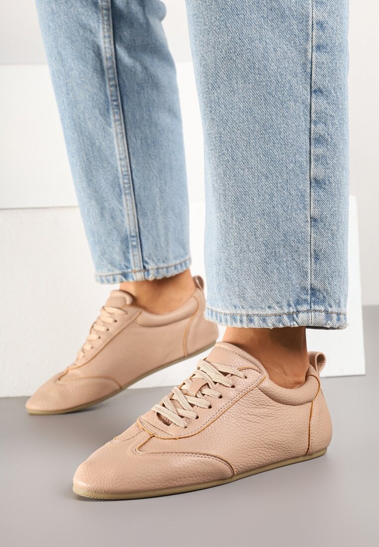 Różowe Tenisówki bez Zdobień z Ekoskóry Verillis