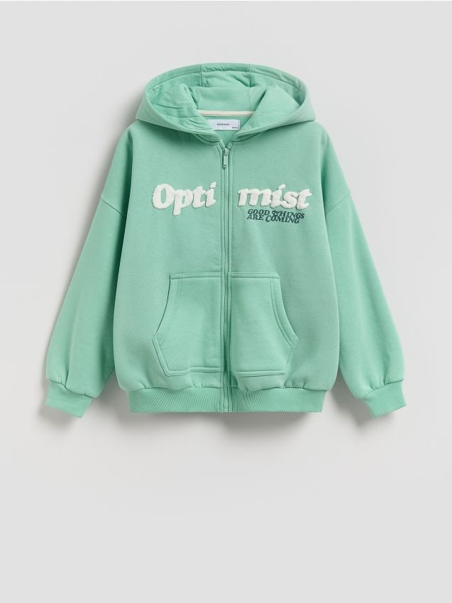 Reserved - Rozpinana bluza oversize - jasnoturkusowy
