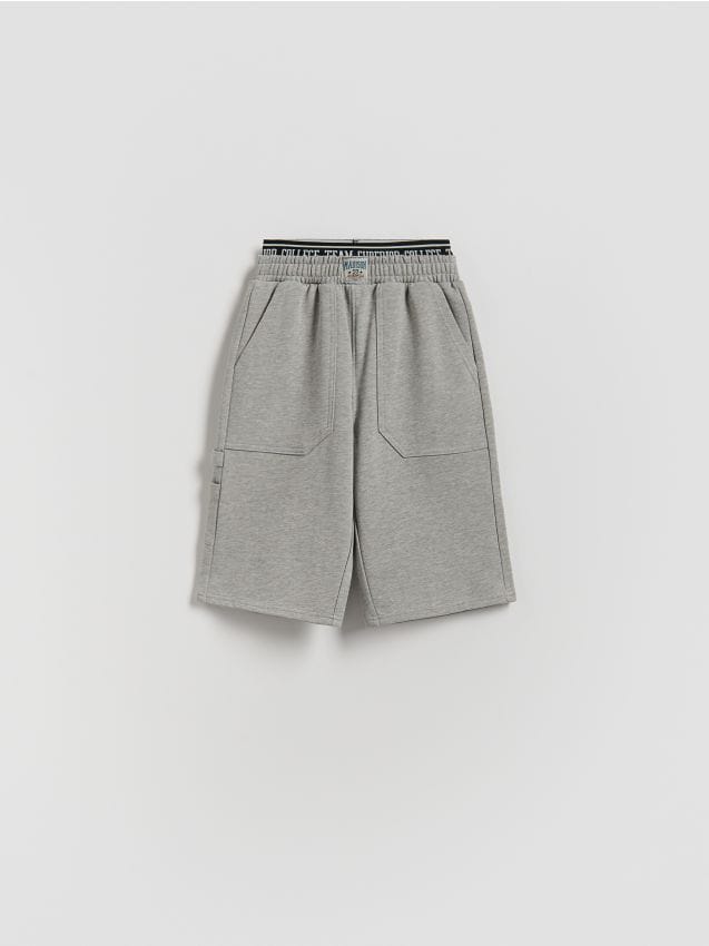 Reserved - Bawełniane szorty - jasnoszary
