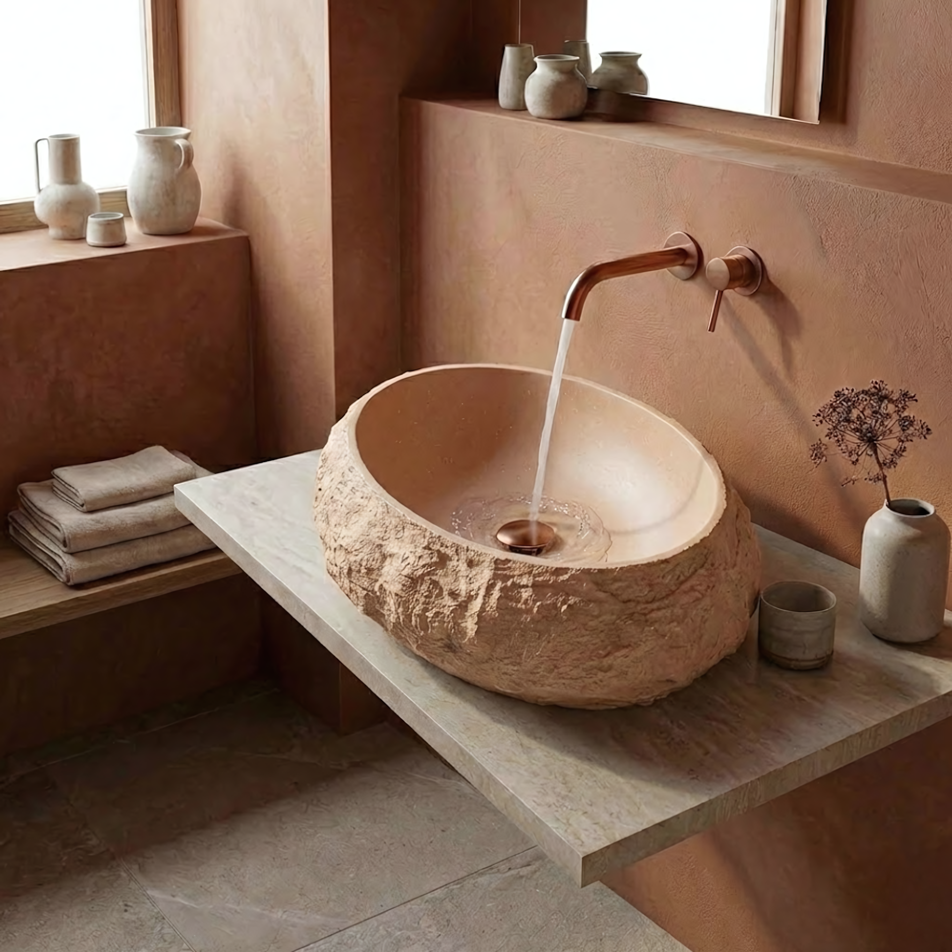 Rea Umywalka nablatowa Mika Light Terracotta REA-U7348