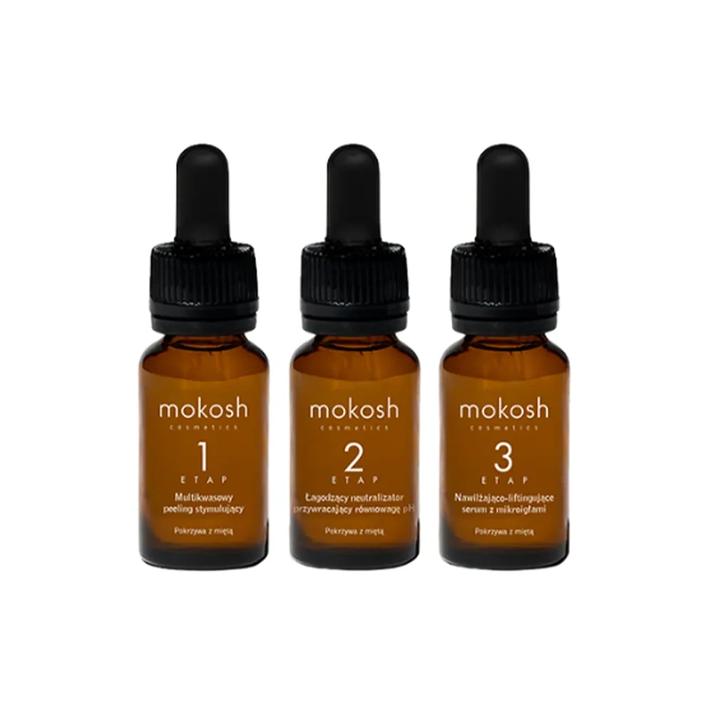 Mokosh trzyetapowy zabieg stymulujący odnowę skóry Pokrzywa z Miętą 3x7 ml