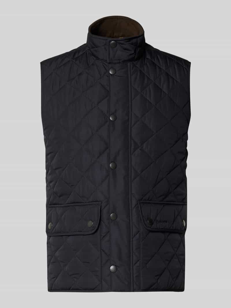 Kamizelka pikowana o kroju regular fit ze stójką