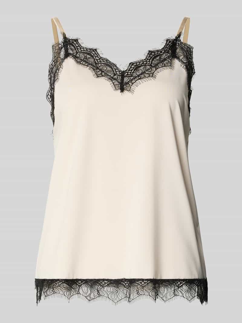 Top z obszyciem koronką w kontrastowym kolorze model ‘BICCO’