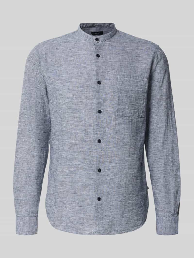 Koszula lniana o kroju regular fit z kieszenią na piersi model ‘Atrostol’