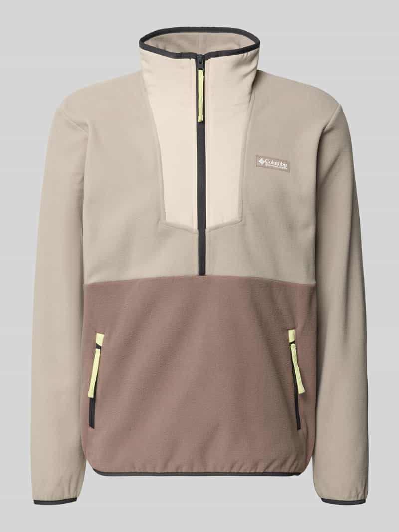 Sweter z polaru ze stójką i zamkiem błyskawicznym