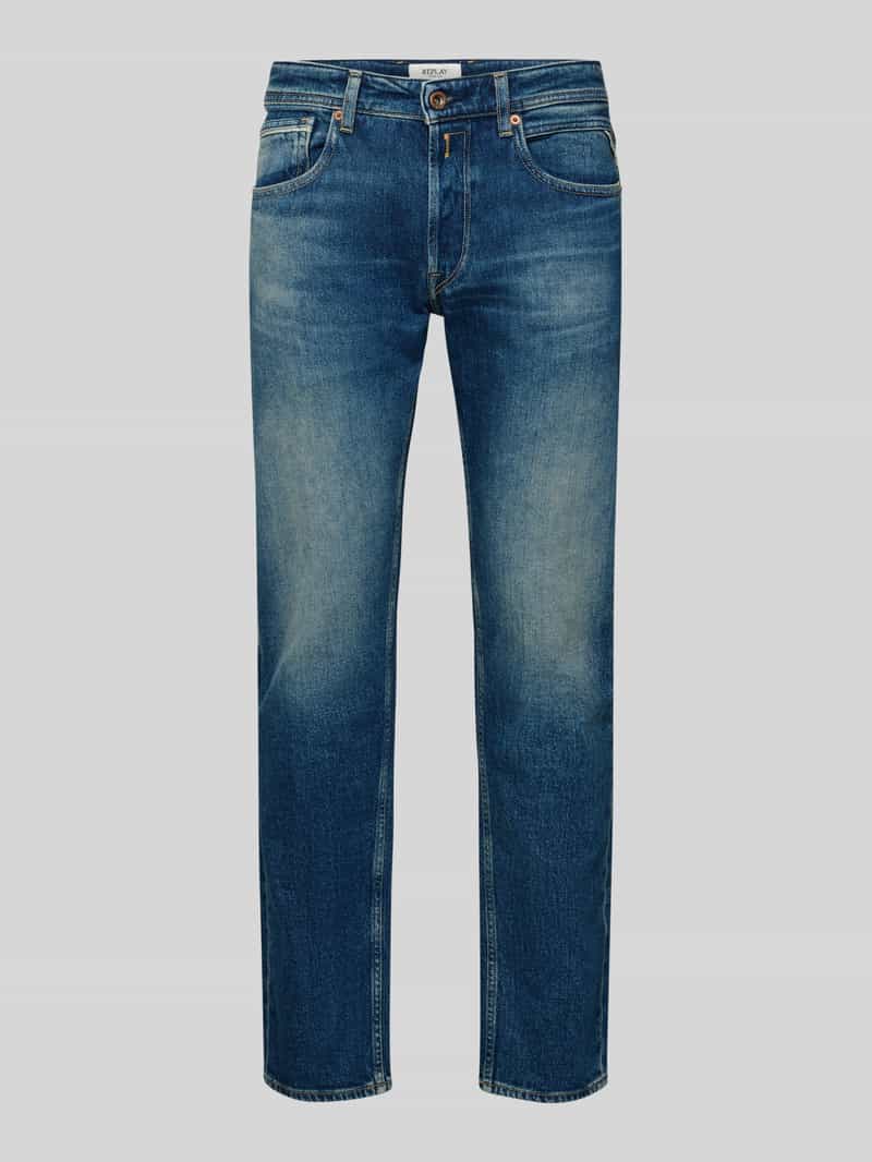 Jeansy o kroju regular fit z 5 kieszeniami model ‘Grover’