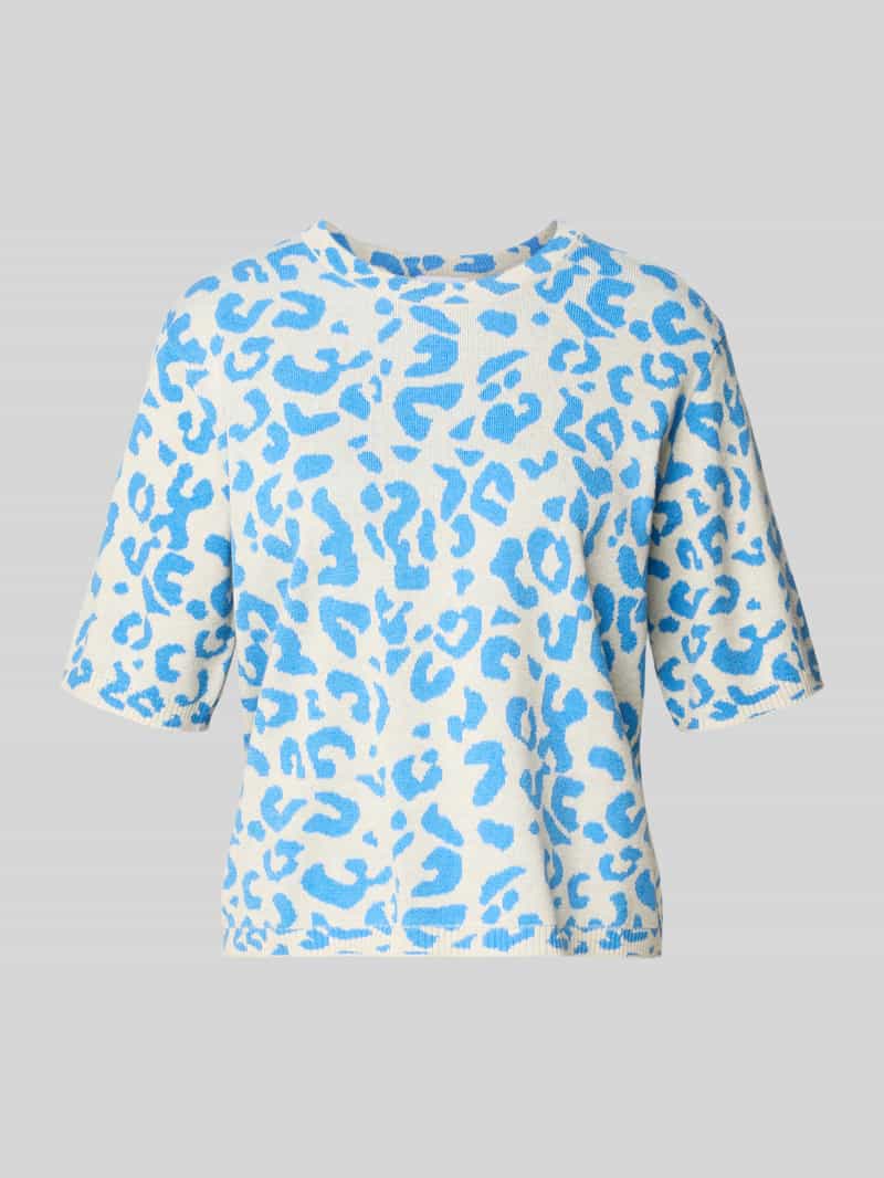 Bluzka o kroju relaxed fit z dodatkiem wiskozy model ‘Mayas’