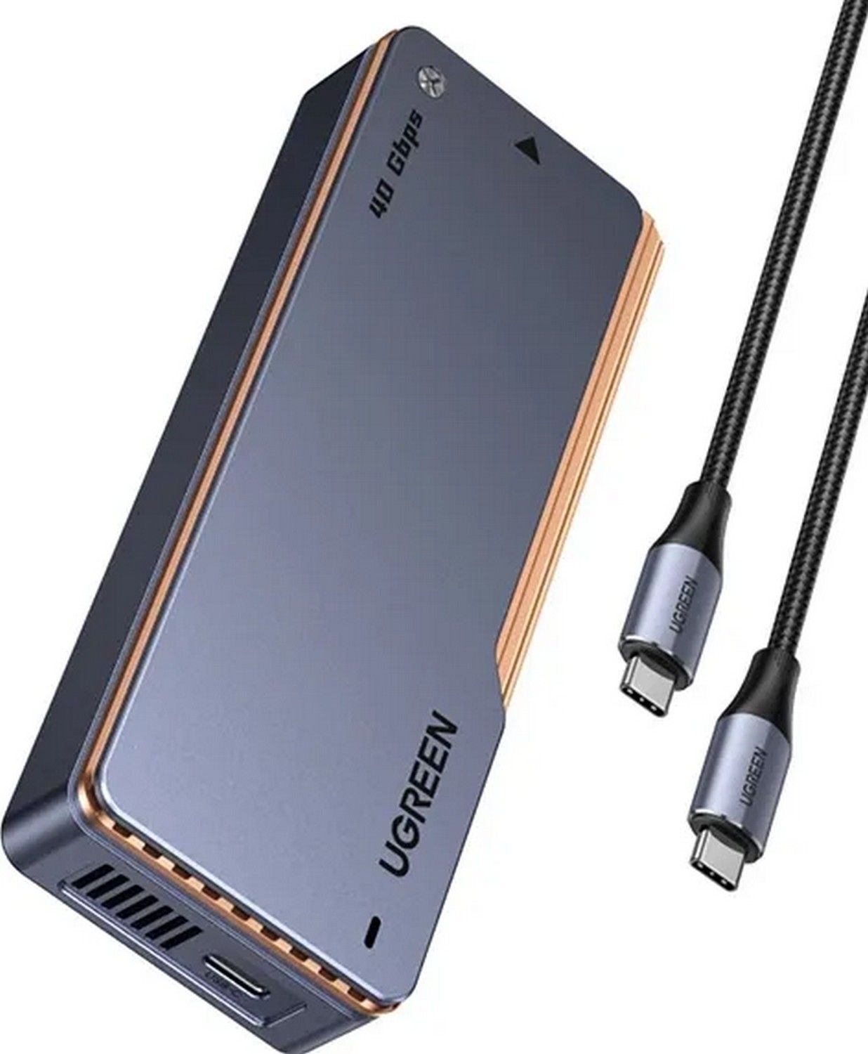 Ugreen D703 na dysk USB4 40Gb/s M.2 NVMe SSD z chłodzeniem aktywnym - szara