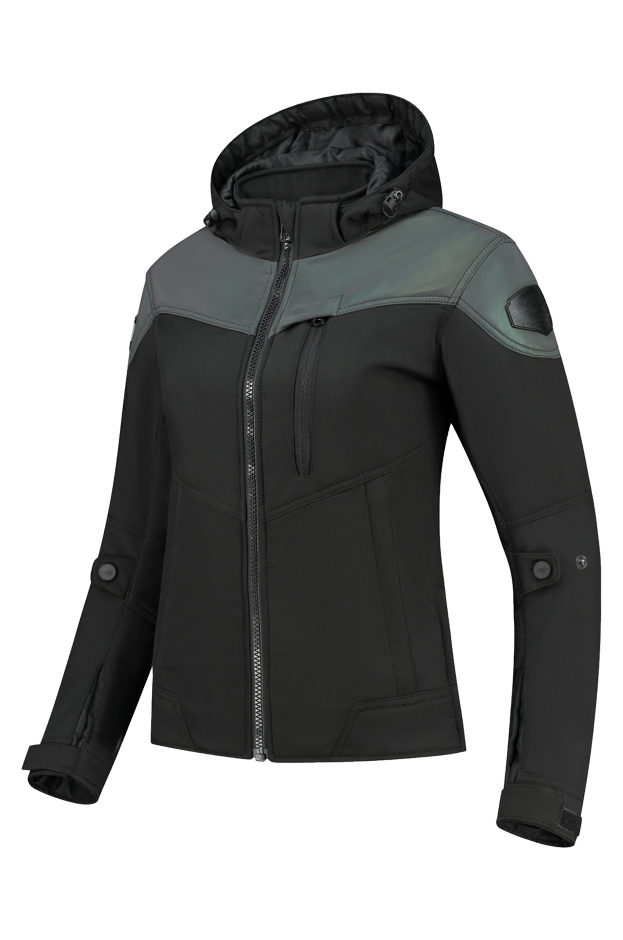 Kurtka Motocyklowa Rusty Stitches Ann Damska Czarny/Refleks oleju36