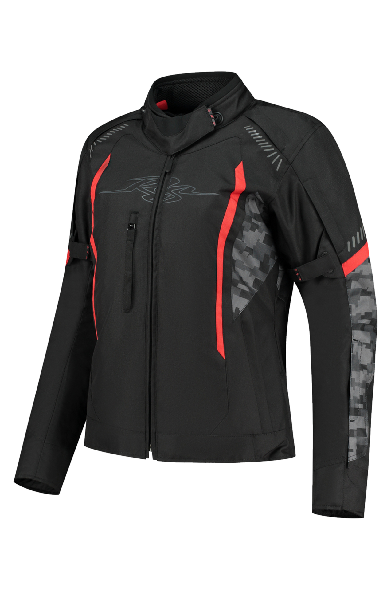 Kurtka Motocyklowa Rusty Stitches Ashley Damska Czarny/Pixel/Czerwony38