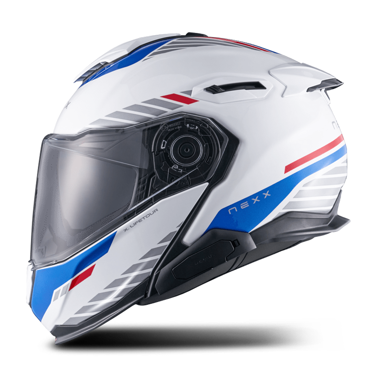 Kask Szczękowy Nexx X.Lifetour Globe Złamany Biały/NiebieskiXS