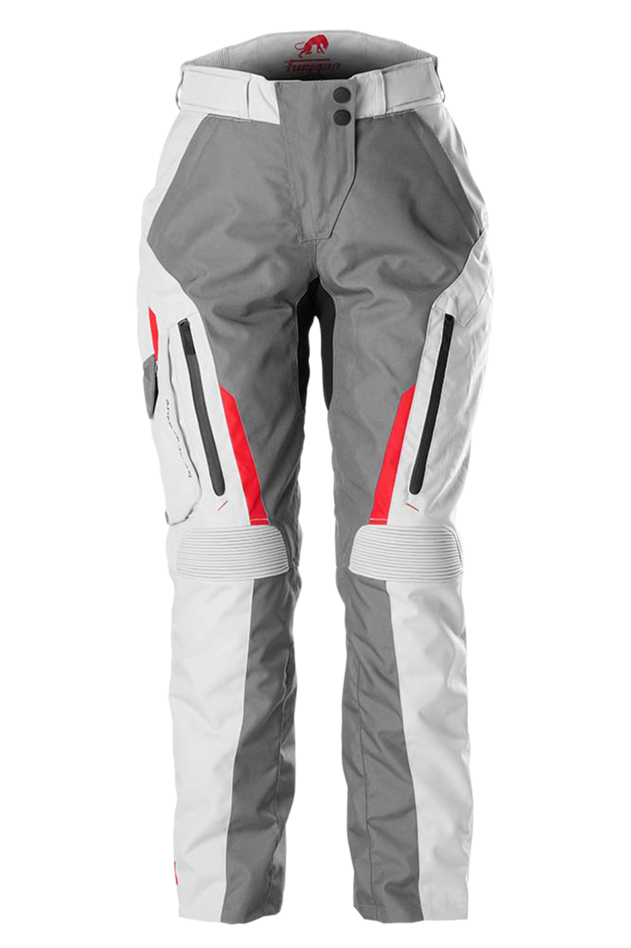 Spodnie MC Furygan Killington Damskie Szary/Perłowy CzerwonyXL