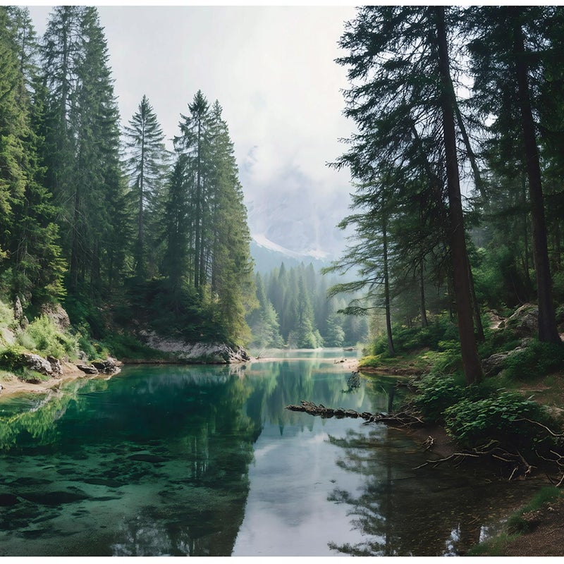 Fototapeta Las Jezioro Natura 400x280 cm Tapeta Do Sypialni Salonu Kuchni Na Flizelinie
