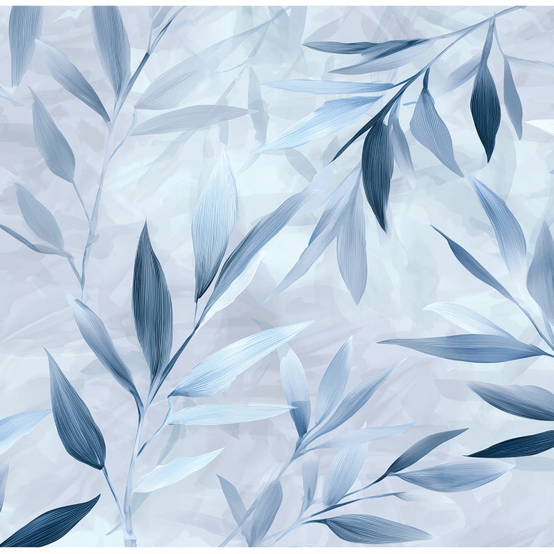 Fototapeta Liście Abstrakcja Niebieski 350x250 cm Tapeta Do Sypialni Salonu Kuchni Na Flizelinie