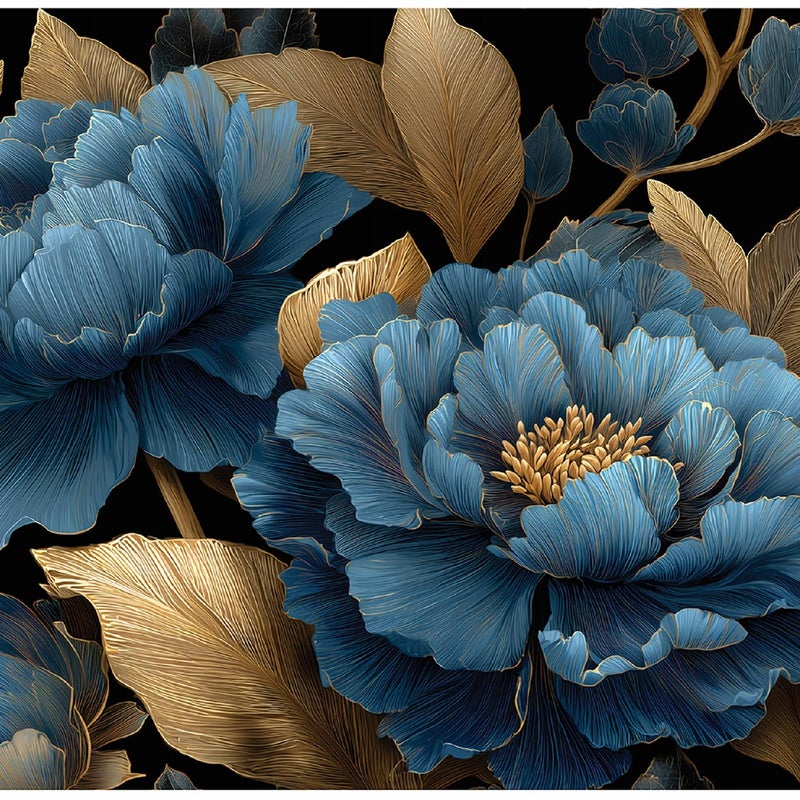 Fototapeta Kwiaty Niebieski Abstrakcja 250x175 cm Tapeta Do Sypialni Salonu Kuchni Na Flizelinie