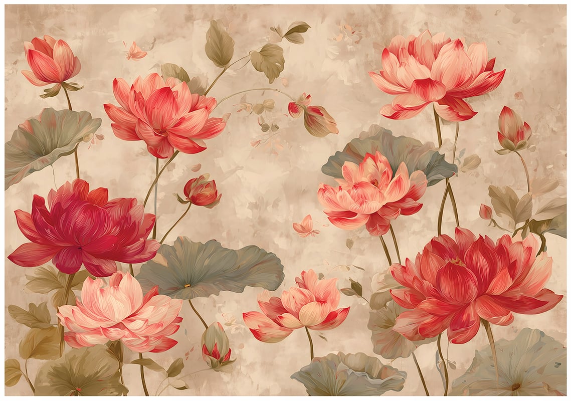 Fototapeta Kwiaty polne Beton Vintage 350x250 cm Tapeta Do Sypialni Salonu Kuchni Na Flizelinie