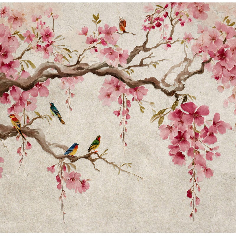 Fototapeta Drzewo Kwiaty Beton 400x280 cm Tapeta Do Sypialni Salonu Kuchni Na Flizelinie