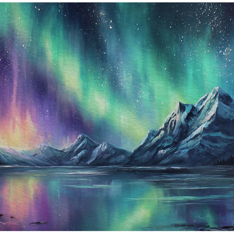 Fototapeta Zorza polarna Krajobraz Natura 300x210 cm Tapeta Do Sypialni Salonu Kuchni Na Flizelinie