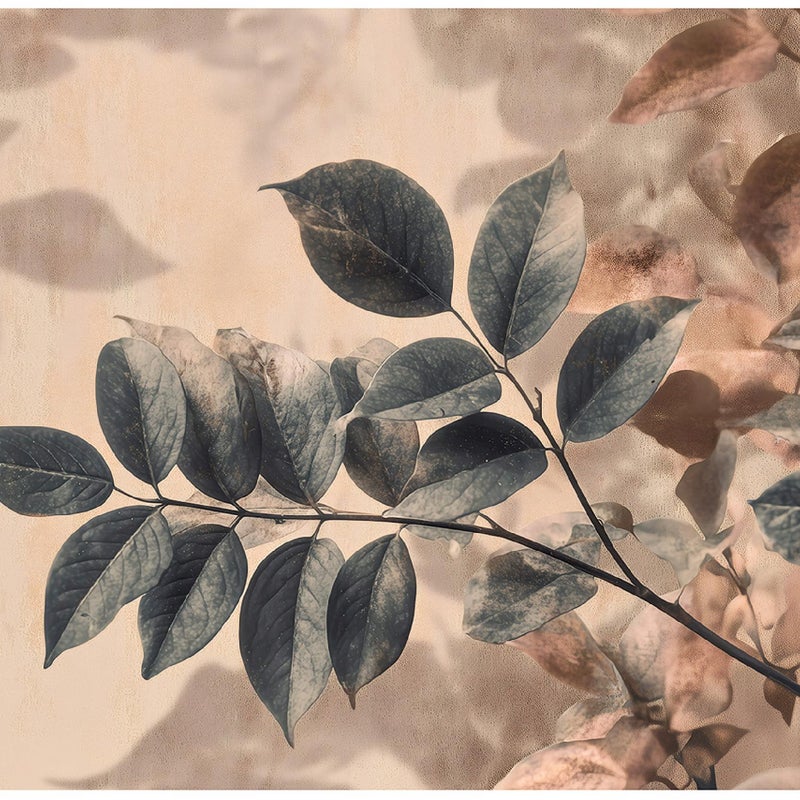 Fototapeta Liście Beton Abstrakcja 350x250 cm Tapeta Do Sypialni Salonu Kuchni Na Flizelinie
