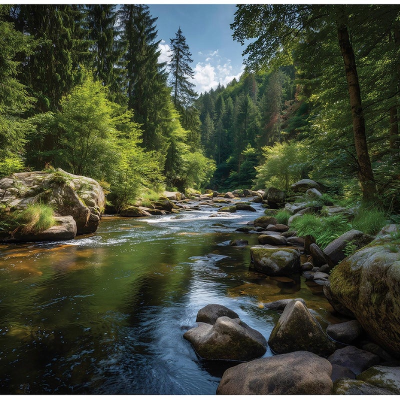 Fototapeta Las Rzeka Natura 400x280 cm Tapeta Do Sypialni Salonu Kuchni Na Flizelinie