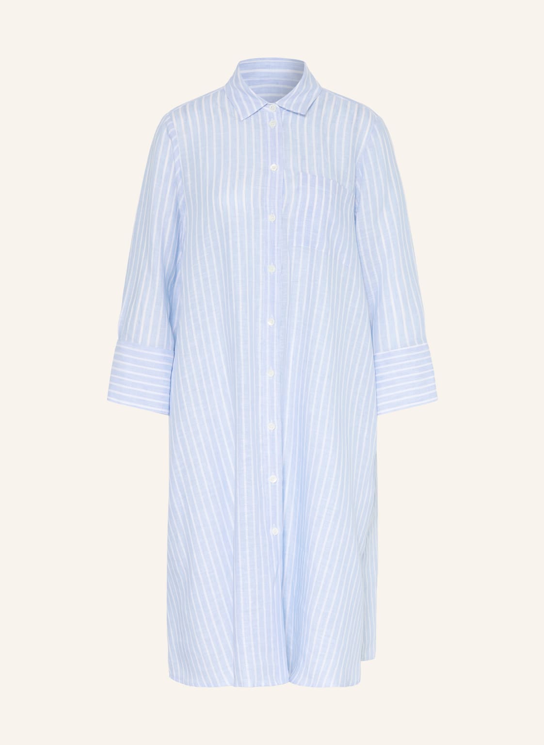 Robert Friedman Lniana Sukienka Koszulowa Z Rękawami 3/4 blau