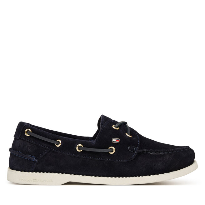 Mokasyny Tommy Hilfiger Hilfiger Suede Boat Shoe FW0FW09338 Granatowy