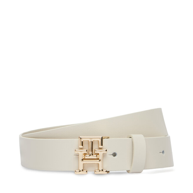Pasek Damski Tommy Hilfiger Th Logo 2.5 AW0AW17496 Écru