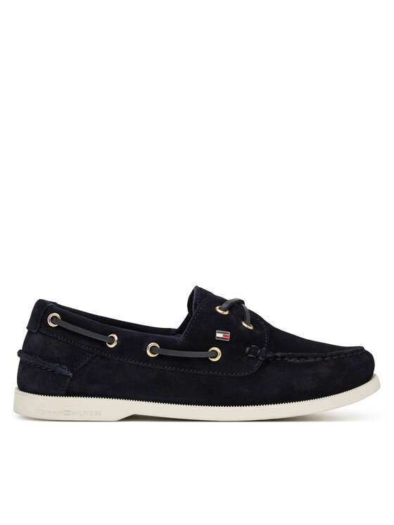 Tommy Hilfiger Mokasyny Hilfiger Suede Boat Shoe FW0FW09338 Granatowy