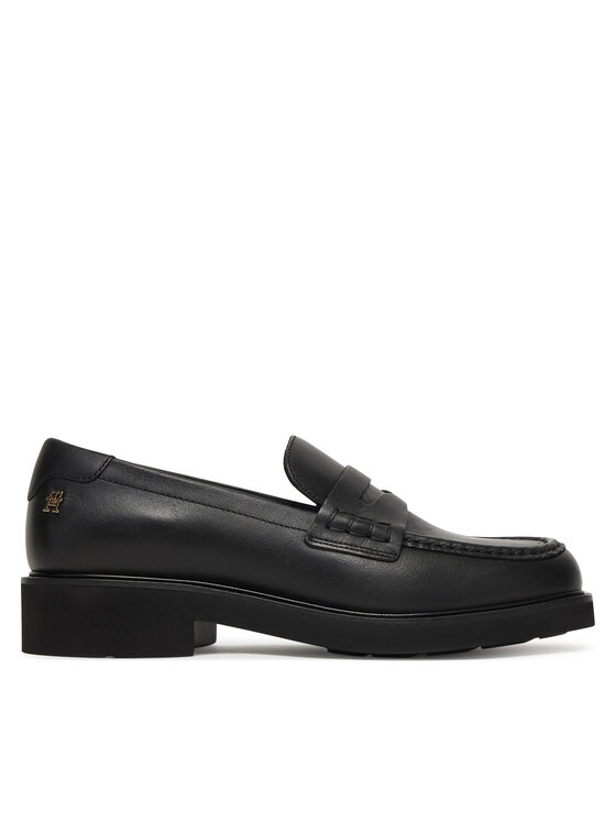 Tommy Hilfiger Loafersy Elettra Penny Leather FW0FW09360 Czarny